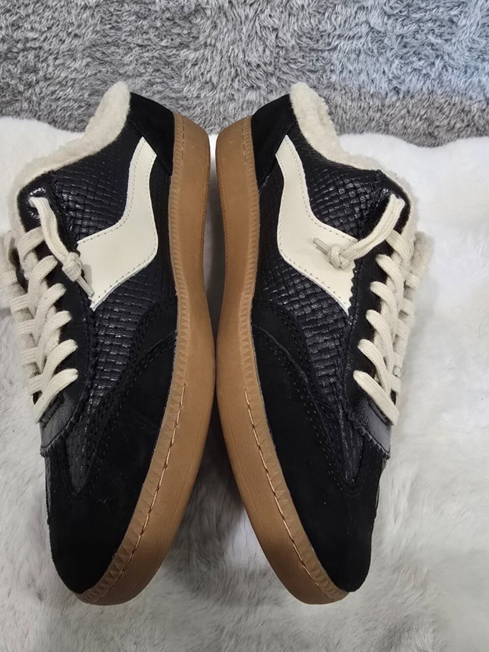 Dolce Vita Notice Slide Plush Sneakers Black Woven Leather Women's Size 10 NEW - Picture 10 of 11